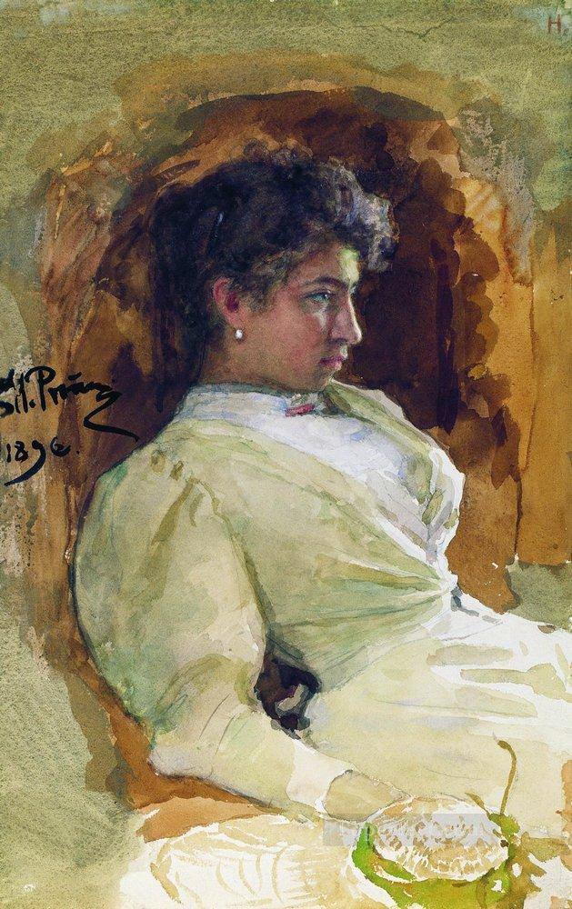 ニ・レピナの肖像画 1896年 イリヤ・レーピン油絵